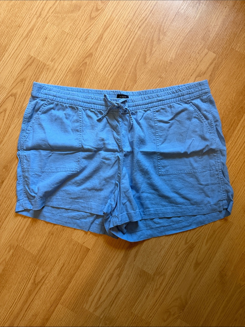 J. Crew Sky Blue Linen-Blend Drawstring Shorts